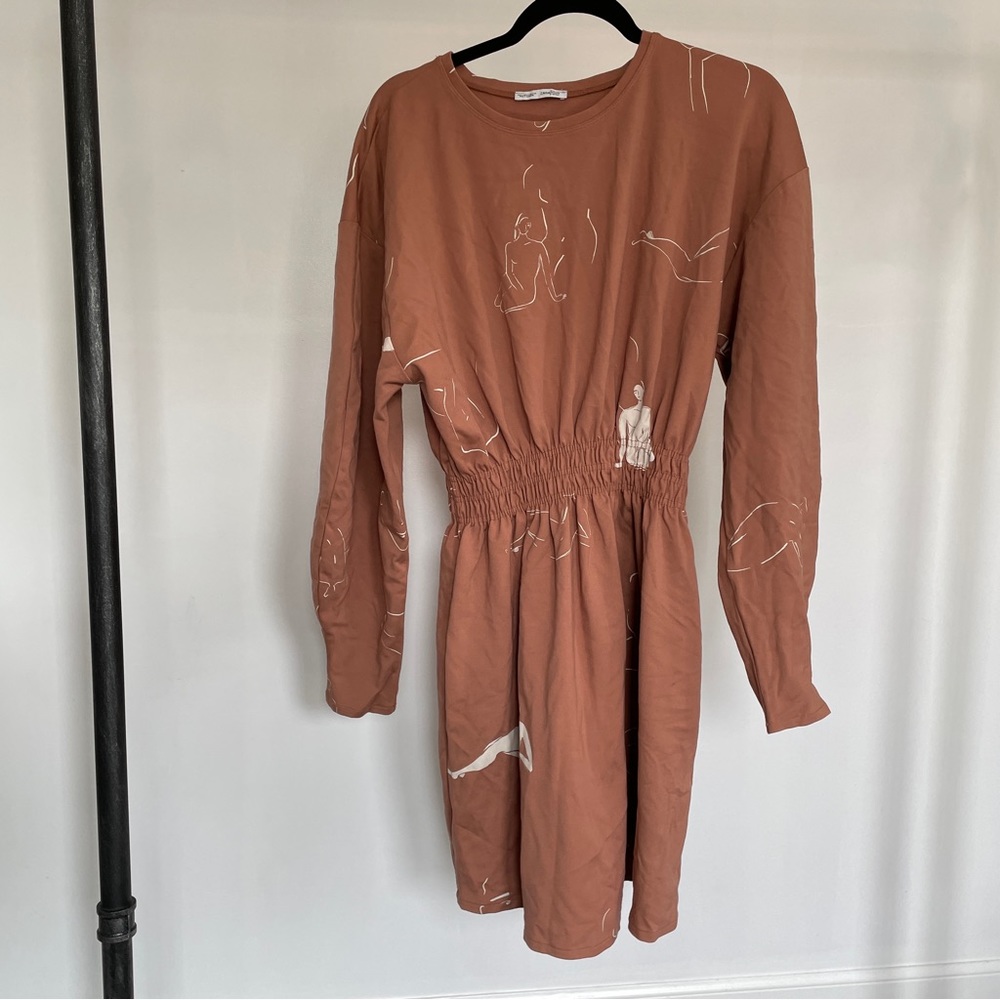 Zara abstract long sleeve dress